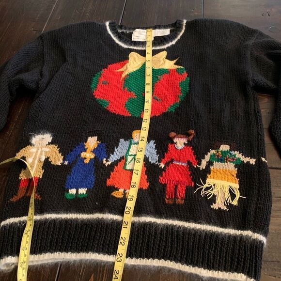 Vintage Sweater by Marisa Christina hand knitted Holiday Sweater size L - Picture 5 of 8